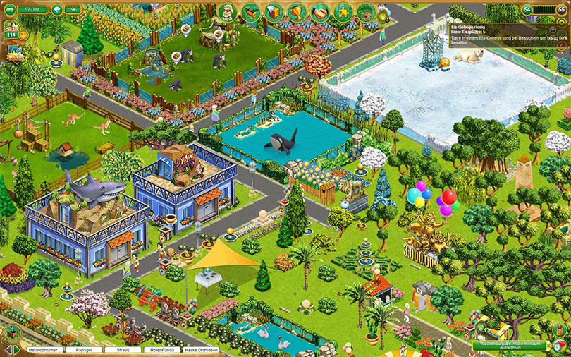 Interface de My Free Zoo